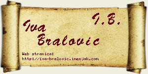 Iva Bralović vizit kartica